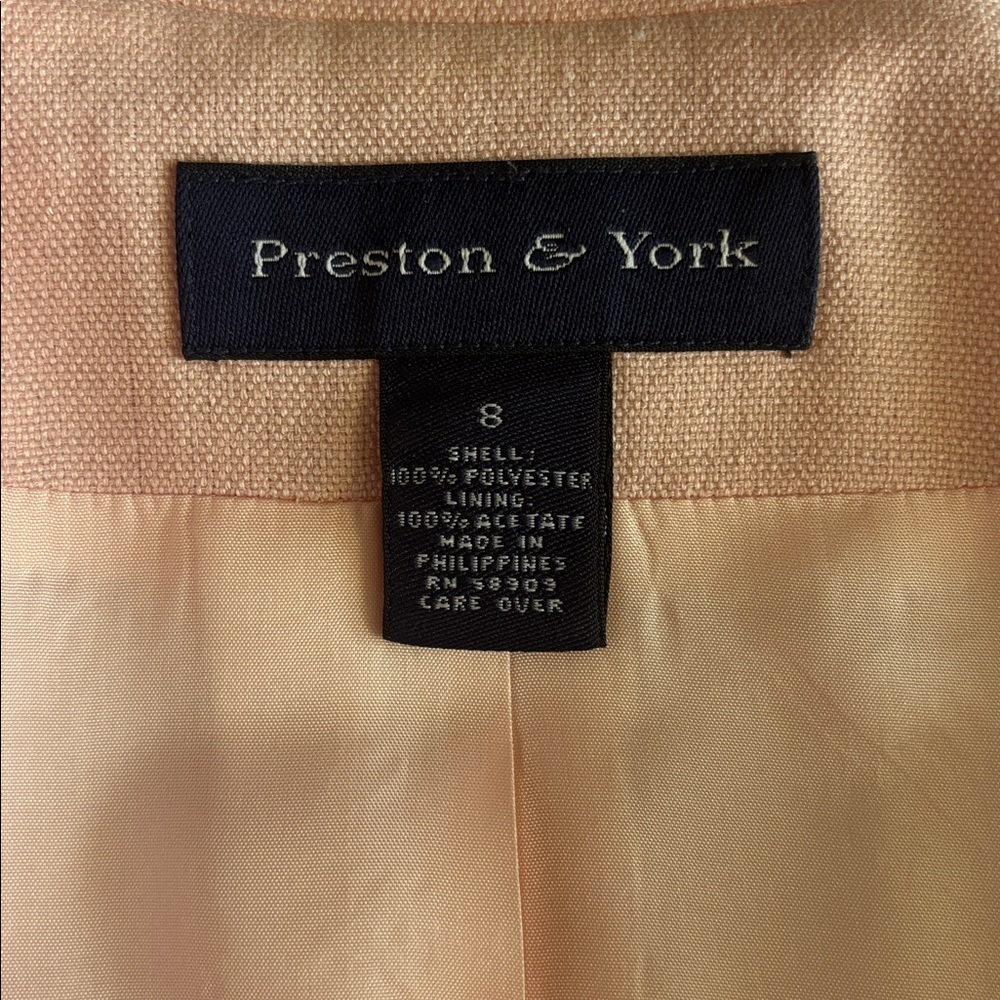 PRESTON & YORK Suit Blazer and Straight Skirt Light Pink 100% Polyester Size 8. - Picture 4 of 11